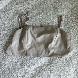 Garage Cream Faux-Leather Cropped Cami